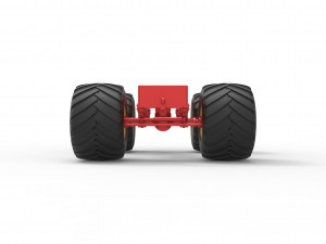 Old school monster truck chassis Scale 1 to 25 3D 프린트 모델