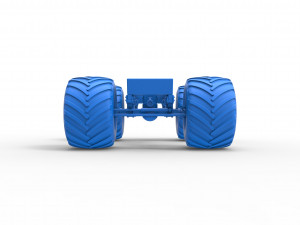 Old school monster truck chassis Scale 1 to 25 3D 프린트 모델