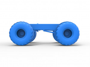 Old school monster truck chassis Scale 1 to 25 3D 프린트 모델