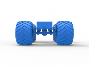 Old school monster truck chassis Scale 1 to 25 3D 프린트 모델