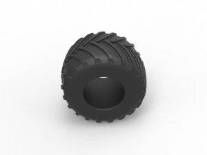 Monster Jam tire 18 Scale 1 to 25 3D Print Model