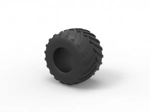 Monster Jam tire 18 Scale 1 to 25 3D Print Model