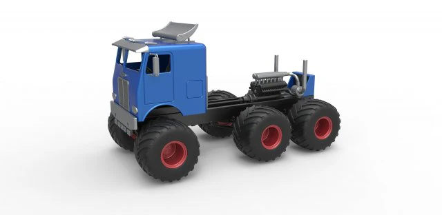 Monster truck 6x6 Scale 1 to 25 3D Print Model .c4d .max .obj .3ds .fbx .stl .blend 