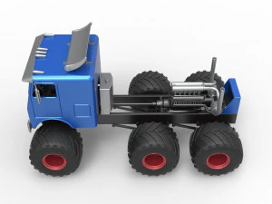 Monster truck 6x6 Scale 1 to 25 3D Print Model