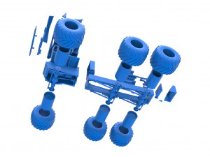 Monster truck 6x6 Scale 1 to 25 3D Print Model