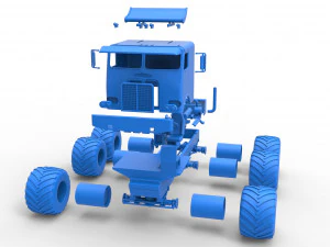 Monster truck 6x6 Scale 1 to 25 3D Print Model