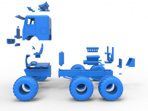 Monster truck 6x6 Scale 1 to 25 Model do druku 3D