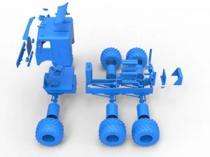 Monster truck 6x6 Scale 1 to 25 3D Print Model