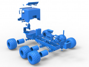 Monster truck 6x6 Scale 1 to 25 Model do druku 3D