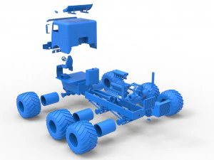 Monster truck 6x6 Scale 1 to 25 3D Print Model