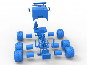 Monster truck 6x6 Scale 1 to 25 3D Print Model
