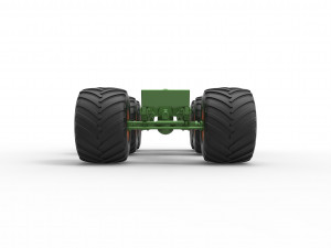 Old school monster truck chassis 6x6 Scale 1 to 25 Model do druku 3D