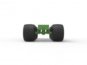 Old school monster truck chassis 6x6 Scale 1 to 25 Model do druku 3D