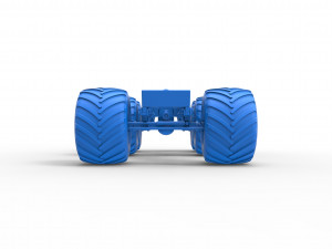 Old school monster truck chassis 6x6 Scale 1 to 25 Model do druku 3D