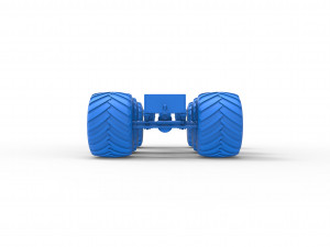 Old school monster truck chassis 6x6 Scale 1 to 25 Model do druku 3D