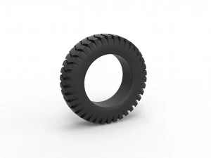 Semi truck tire 3 Scale 1 to 25 3D Print Model