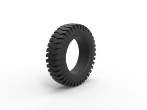 Semi truck tire 3 Scale 1 to 25 Model Cetak 3D