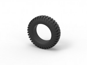 Semi truck tire 3 Scale 1 to 25 Model Cetak 3D
