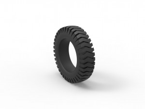 Semi truck tire 3 Scale 1 to 25 Model Cetak 3D
