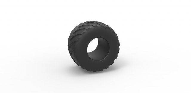 Monster Jam tire 19 Scale 1 to 25 3D-Druckmodell .c4d .max .obj .3ds .fbx .stl .blend 