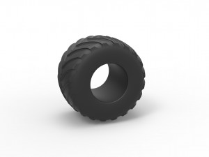 Monster Jam tire 19 Scale 1 to 25 3D Print Model