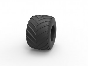Monster Jam tire 19 Scale 1 to 25 3D-Druckmodell