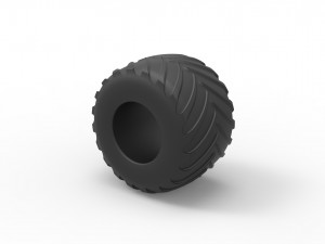 Monster Jam tire 19 Scale 1 to 25 3D-Druckmodell