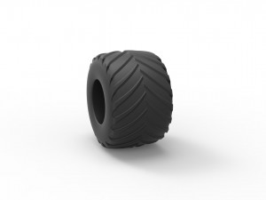 Monster Jam tire 19 Scale 1 to 25 3D-Druckmodell