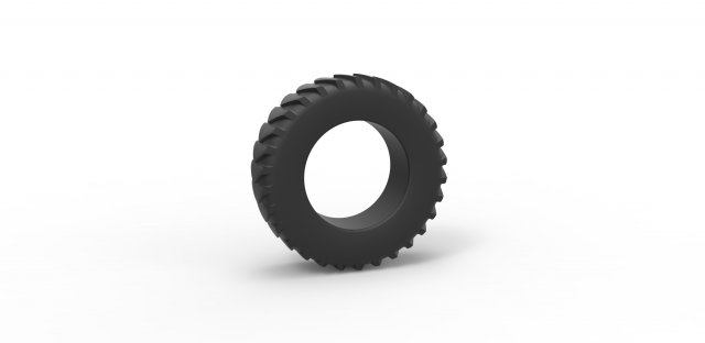Pulling tractor rear tire 10 Scale 1 to 25 3D Baskı Modeli .c4d .max .obj .3ds .fbx .stl .blend 