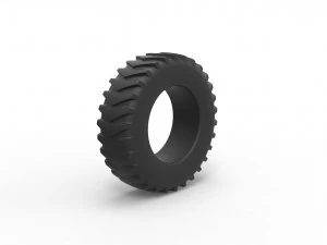 Pulling tractor rear tire 10 Scale 1 to 25 3D Print Model