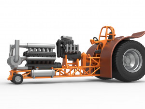 Pulling tractor with V12 and V8 engines Scale 1 to 25 Model Cetak 3D
