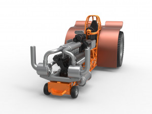 Pulling tractor with V12 and V8 engines Scale 1 to 25 Model Cetak 3D