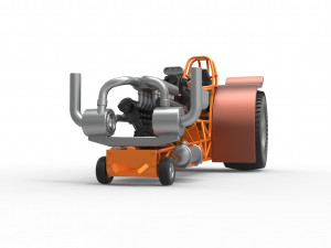 Pulling tractor with V12 and V8 engines Scale 1 to 25 Model Cetak 3D