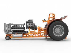Pulling tractor with V12 and V8 engines Scale 1 to 25 Model Cetak 3D