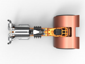 Pulling tractor with V12 and V8 engines Scale 1 to 25 Model Cetak 3D