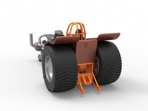 Pulling tractor with V12 and V8 engines Scale 1 to 25 Model Cetak 3D