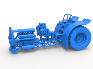 Pulling tractor with V12 and V8 engines Scale 1 to 25 Model Cetak 3D
