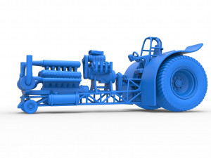 Pulling tractor with V12 and V8 engines Scale 1 to 25 Model Cetak 3D