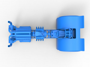 Pulling tractor with V12 and V8 engines Scale 1 to 25 Model Cetak 3D