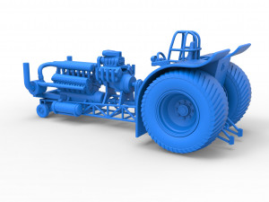 Pulling tractor with V12 and V8 engines Scale 1 to 25 Model Cetak 3D