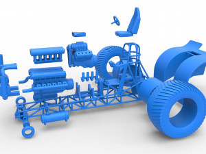 Pulling tractor with V12 and V8 engines Scale 1 to 25 Model Cetak 3D