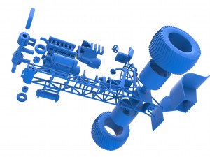 Pulling tractor with V12 and V8 engines Scale 1 to 25 Model Cetak 3D