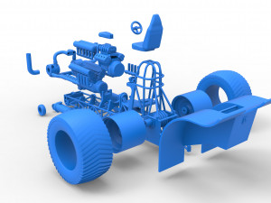 Pulling tractor with V12 and V8 engines Scale 1 to 25 Model Cetak 3D