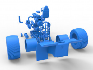 Pulling tractor with V12 and V8 engines Scale 1 to 25 Model Cetak 3D