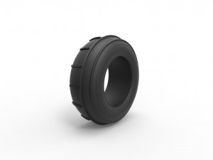 Dune buggy front tire 3 Scale 1 to 25 3D Print Model