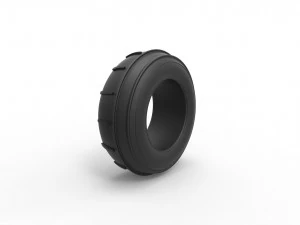 Dune buggy front tire 3 Scale 1 to 25 3D Print Model