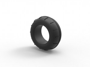Dune buggy front tire 3 Scale 1 to 25 3D Print Model