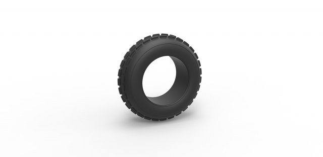 Dune buggy front tire 5 Scale 1 to 25 3D Baskı Modeli .c4d .max .obj .3ds .fbx .stl .blend 