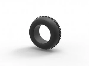 Dune buggy front tire 5 Scale 1 to 25 3D Print Model