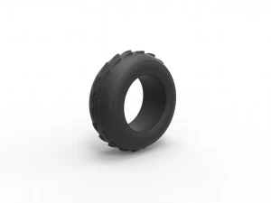 Dune buggy front tire 6 Scale 1 to 25 3D Print Model